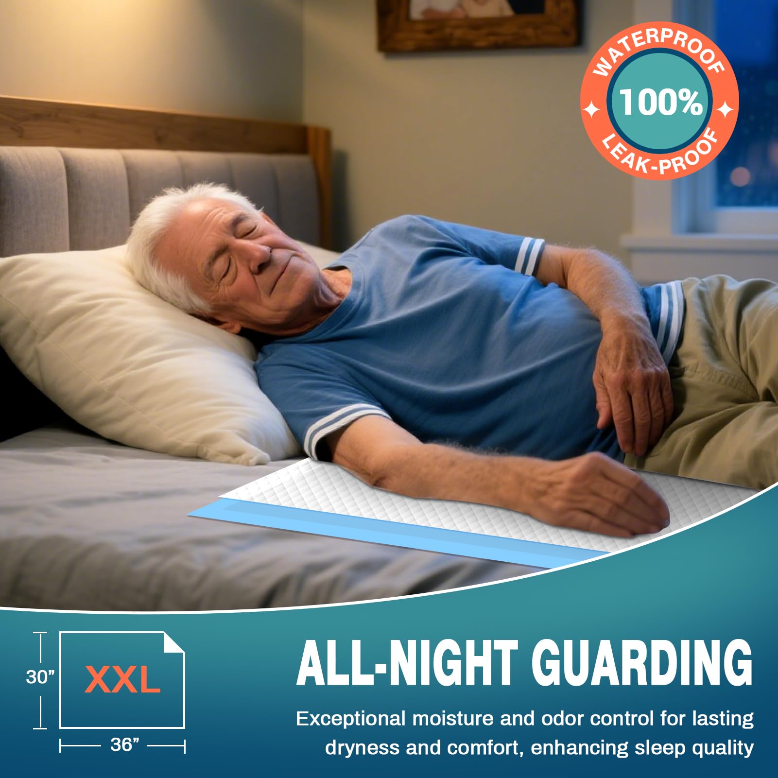 Quilted top layer of AAY pads is latex-free and skin-friendly