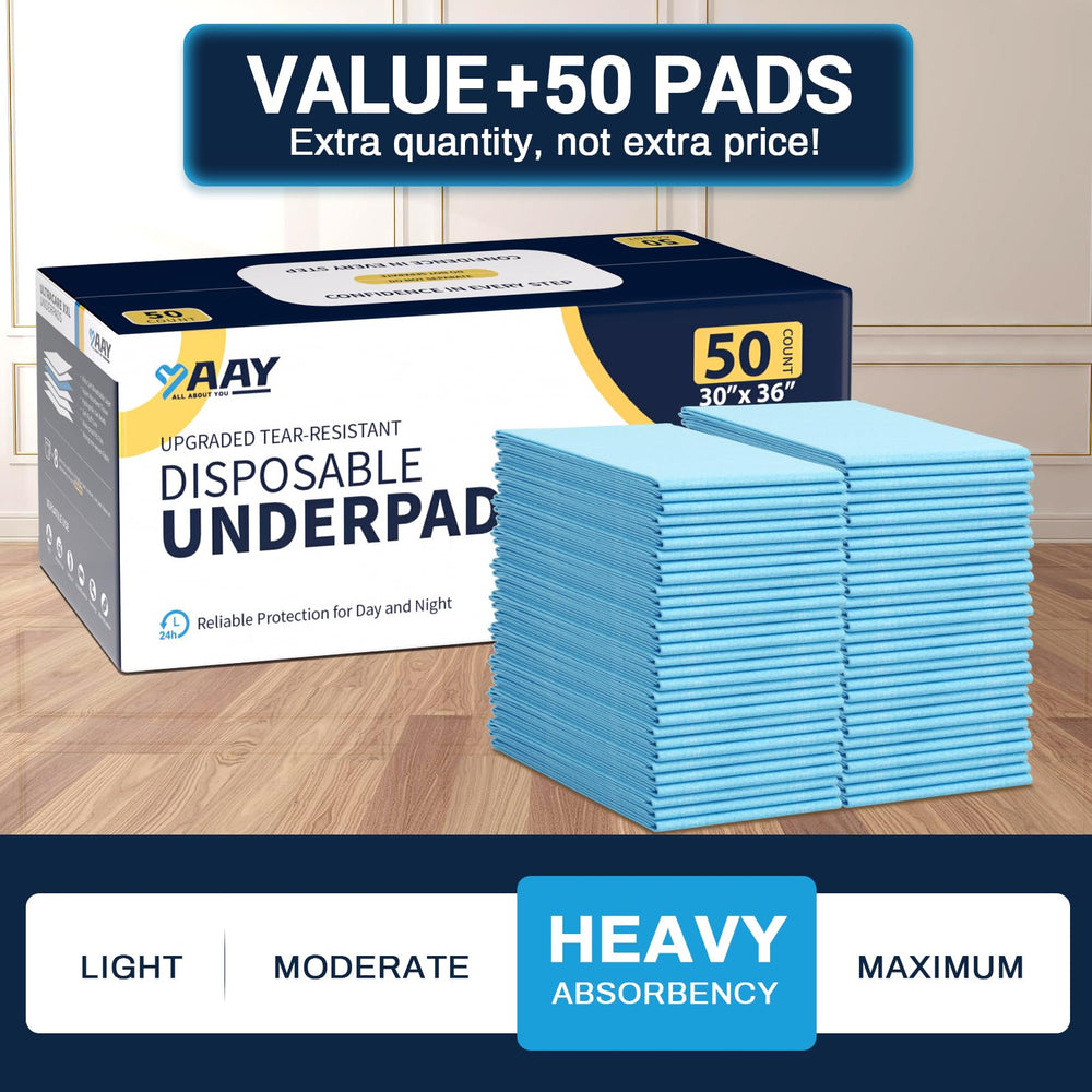 AAY disposable bed pads skin-friendly top layer without latex or dyes for comfort