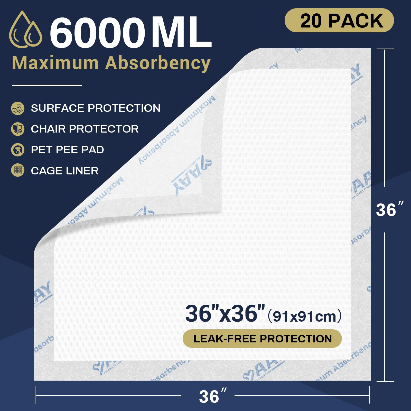 AAY seven-layer absorbent core cross-section highlighting high capacity
