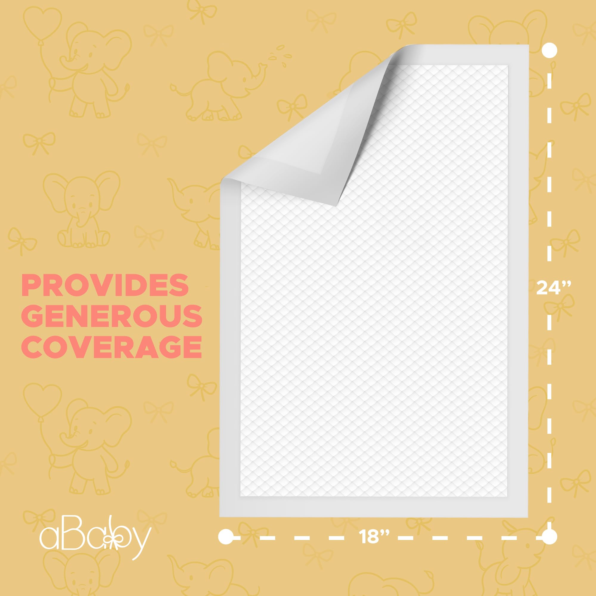 ABABY REFRESH disposable changing pad leak-proof backing keeps surfaces dry.