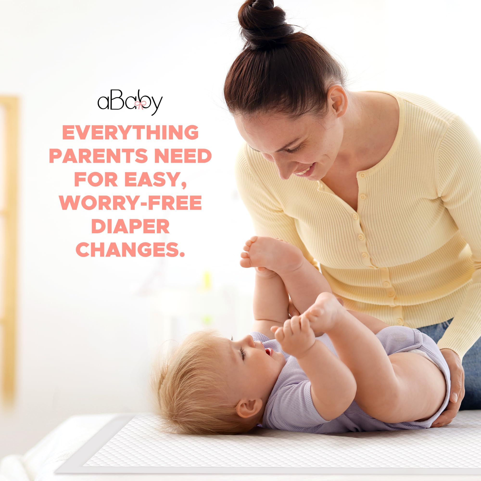 ABABY REFRESH disposable changing pad in white signals clean hygiene.