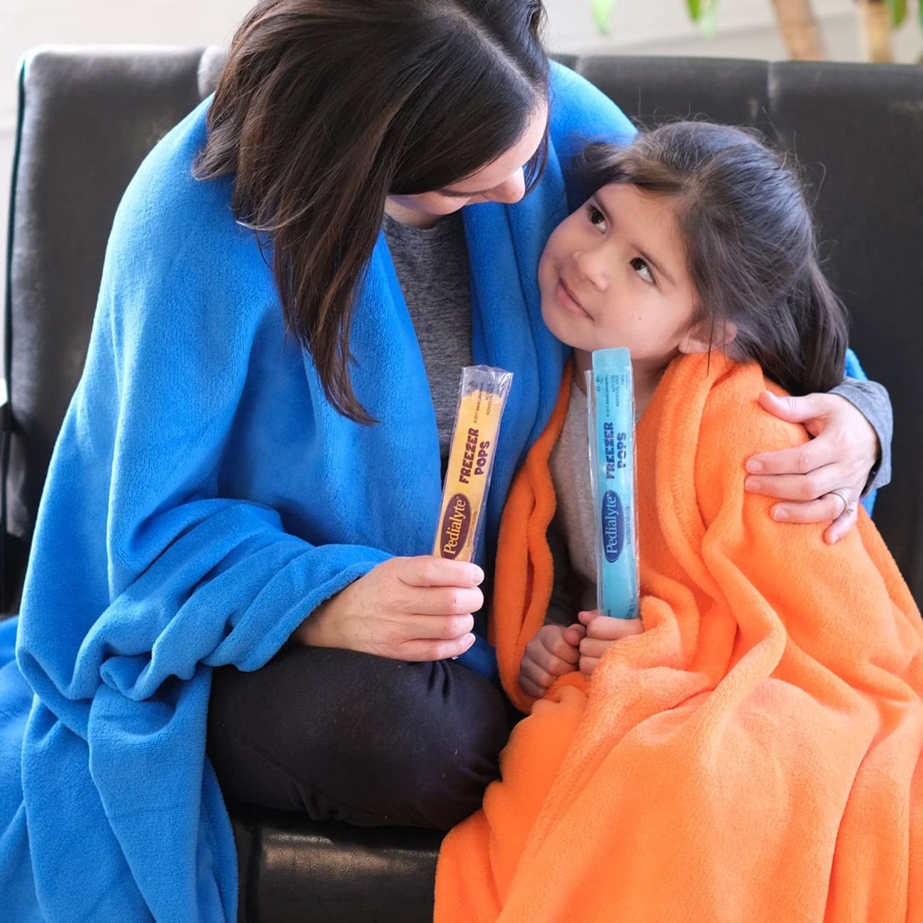 Serving on table, Pedialyte freezer pop ready to enjoy.