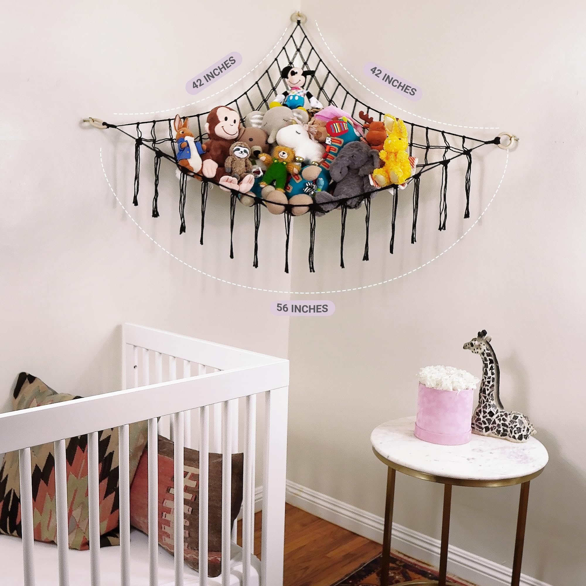 ABBY BABY color options beige, black, gray, pink, purple, blue complement nursery decor.