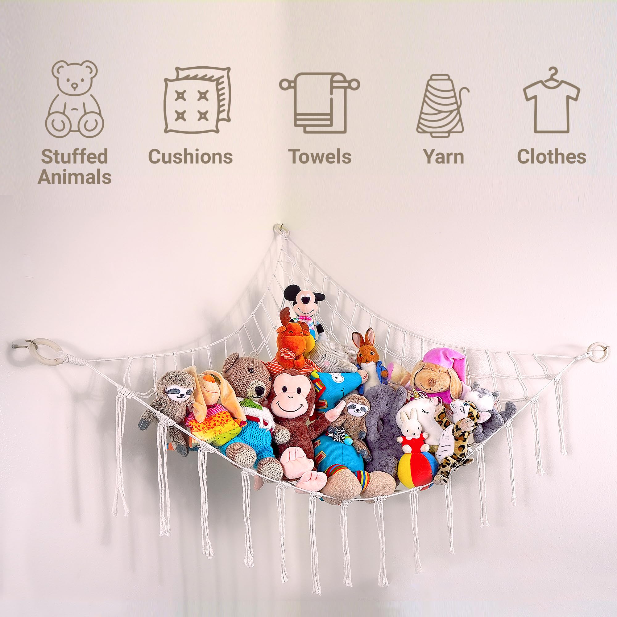 ABBY BABY nursery boho decor enhances room ambiance while organizing toys