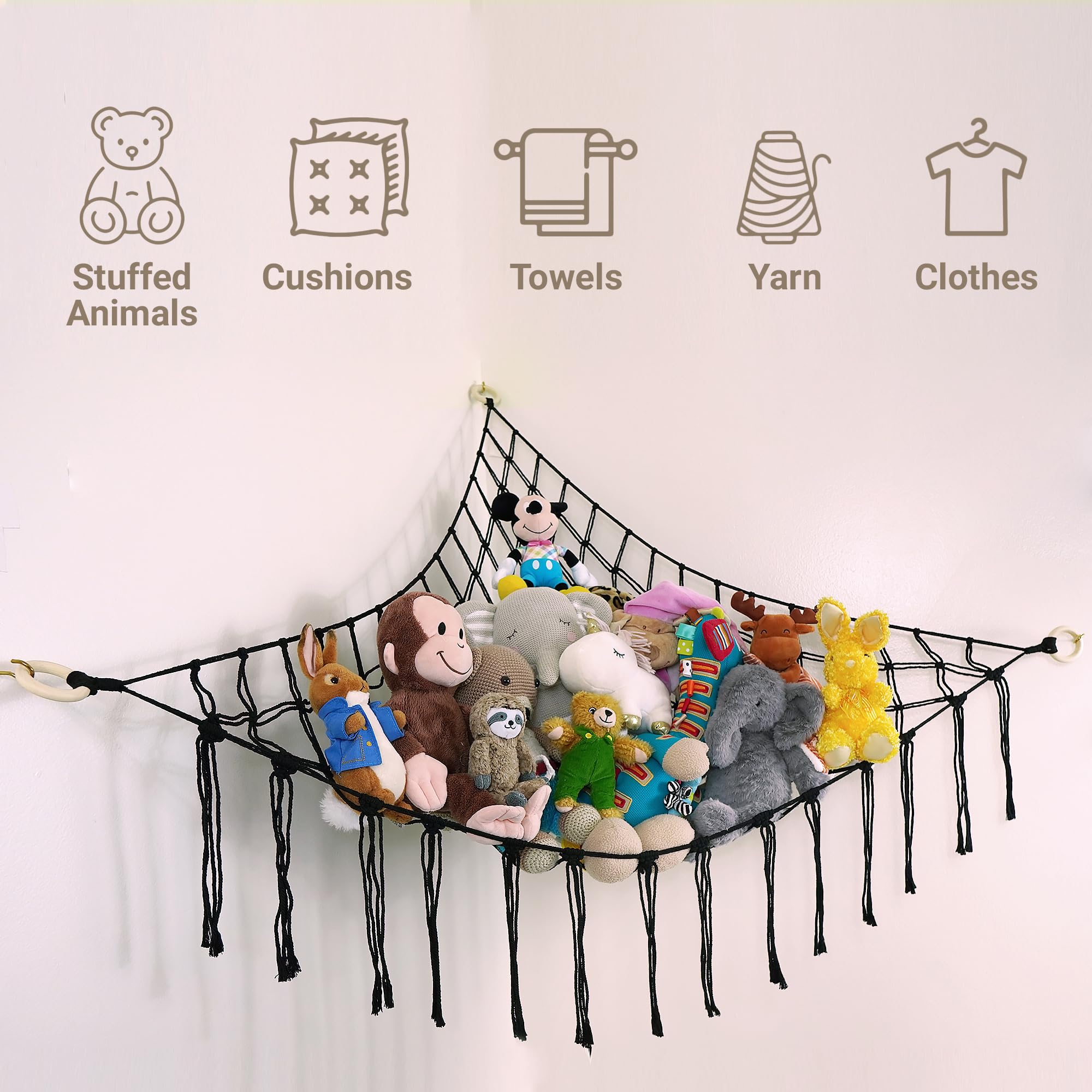 ABBY BABY stuffed animal storage keeps plush collections neatly displayed.