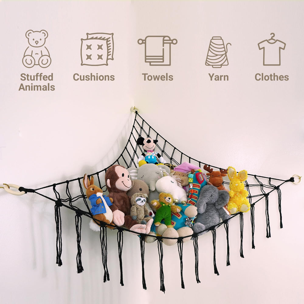 ABBY BABY stuffed animal storage keeps plush collections neatly displayed.