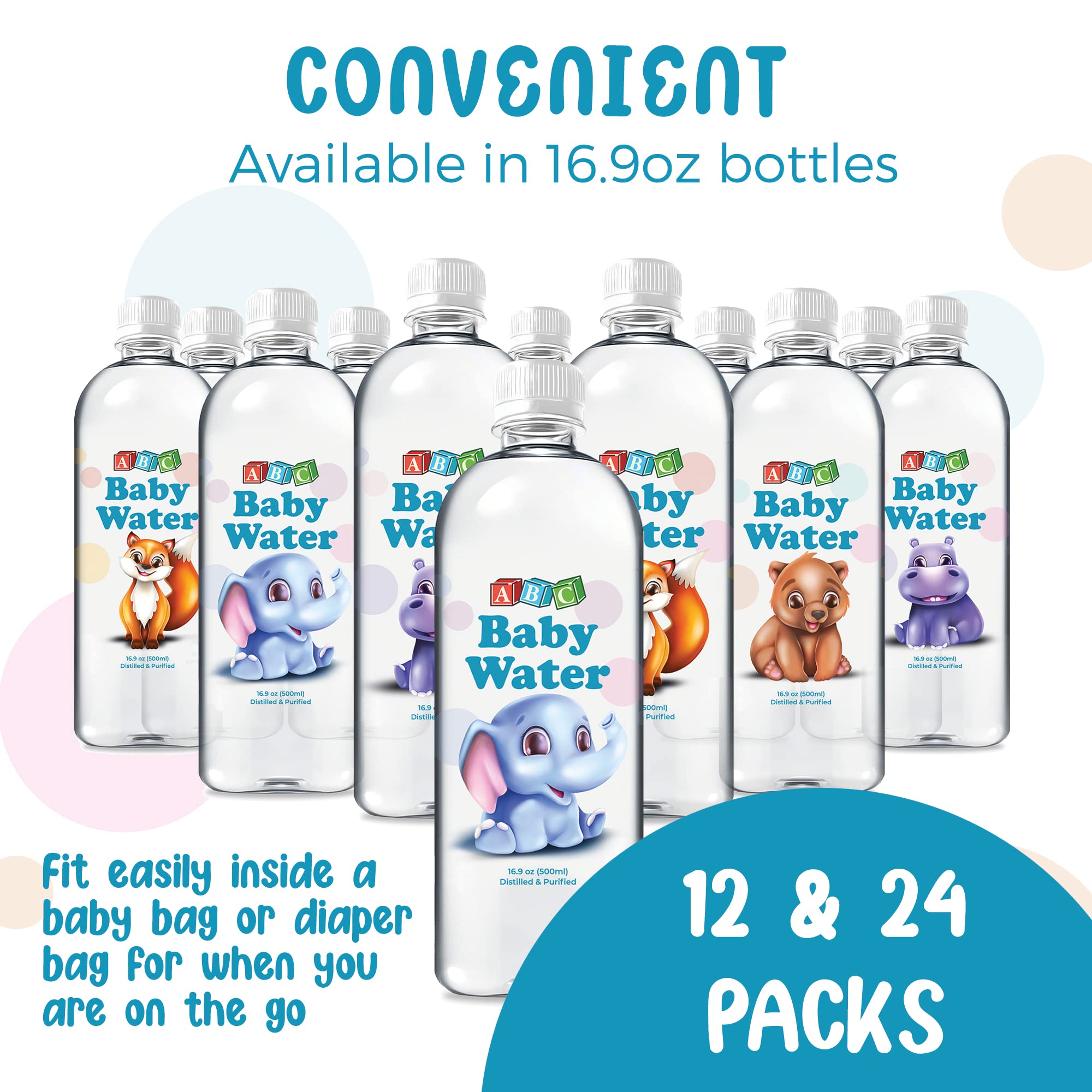 ABC Baby Water 24-pack compact packaging for family storage.