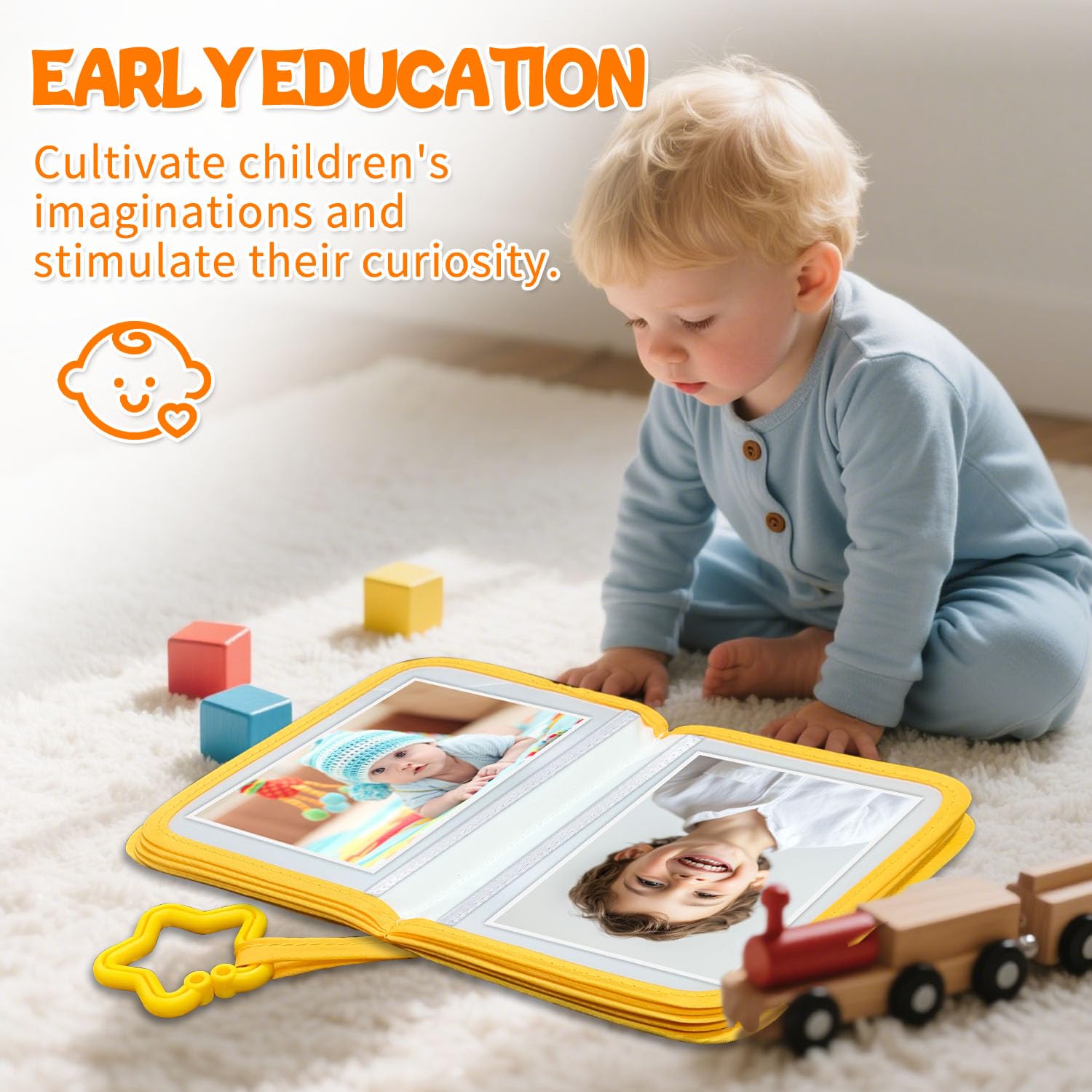 ABCKEY gift-ready baby photo album ideal for christening or newborn keepsakes.