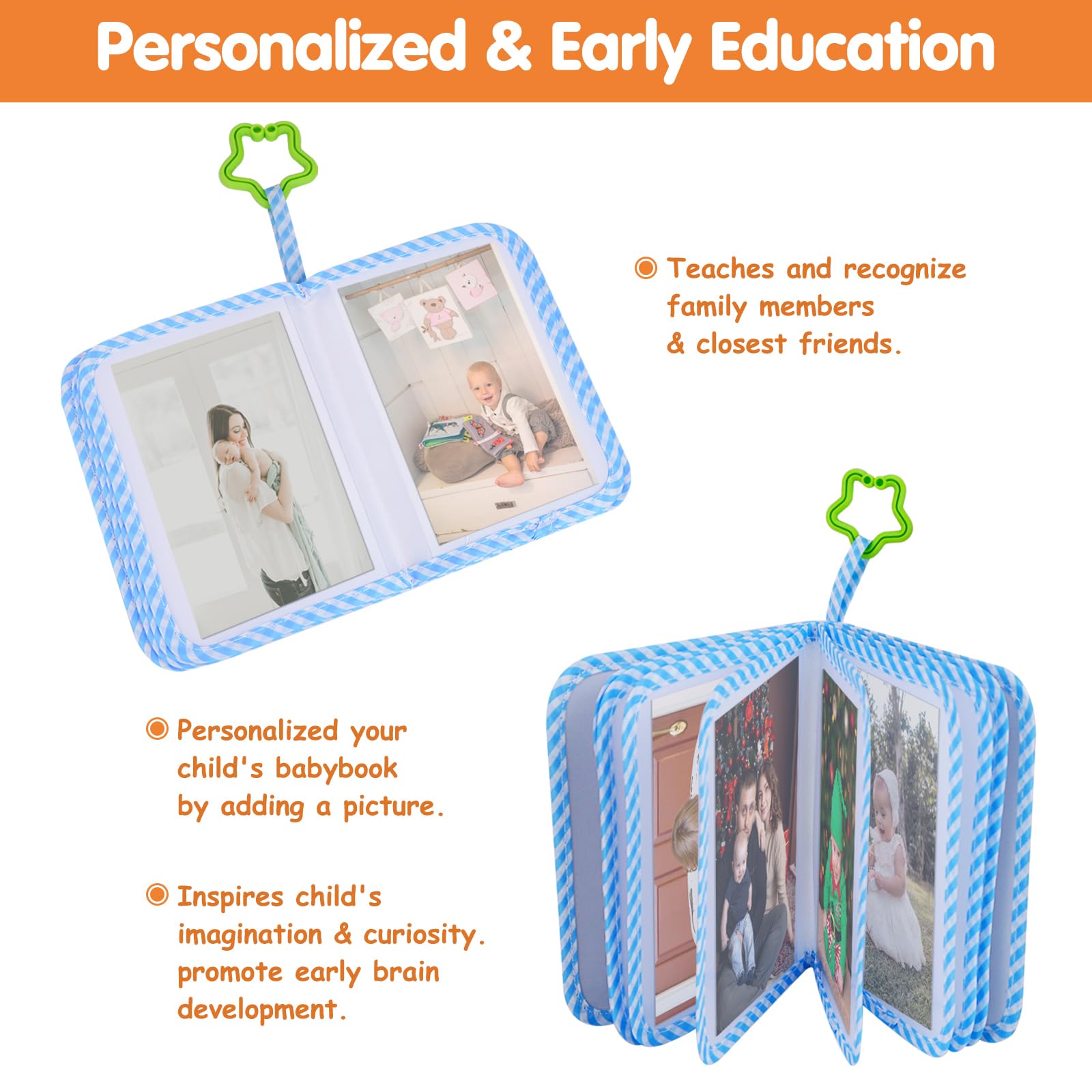 abcxgood Soft fabric baby photo book provides gentle touch for baby's skin.