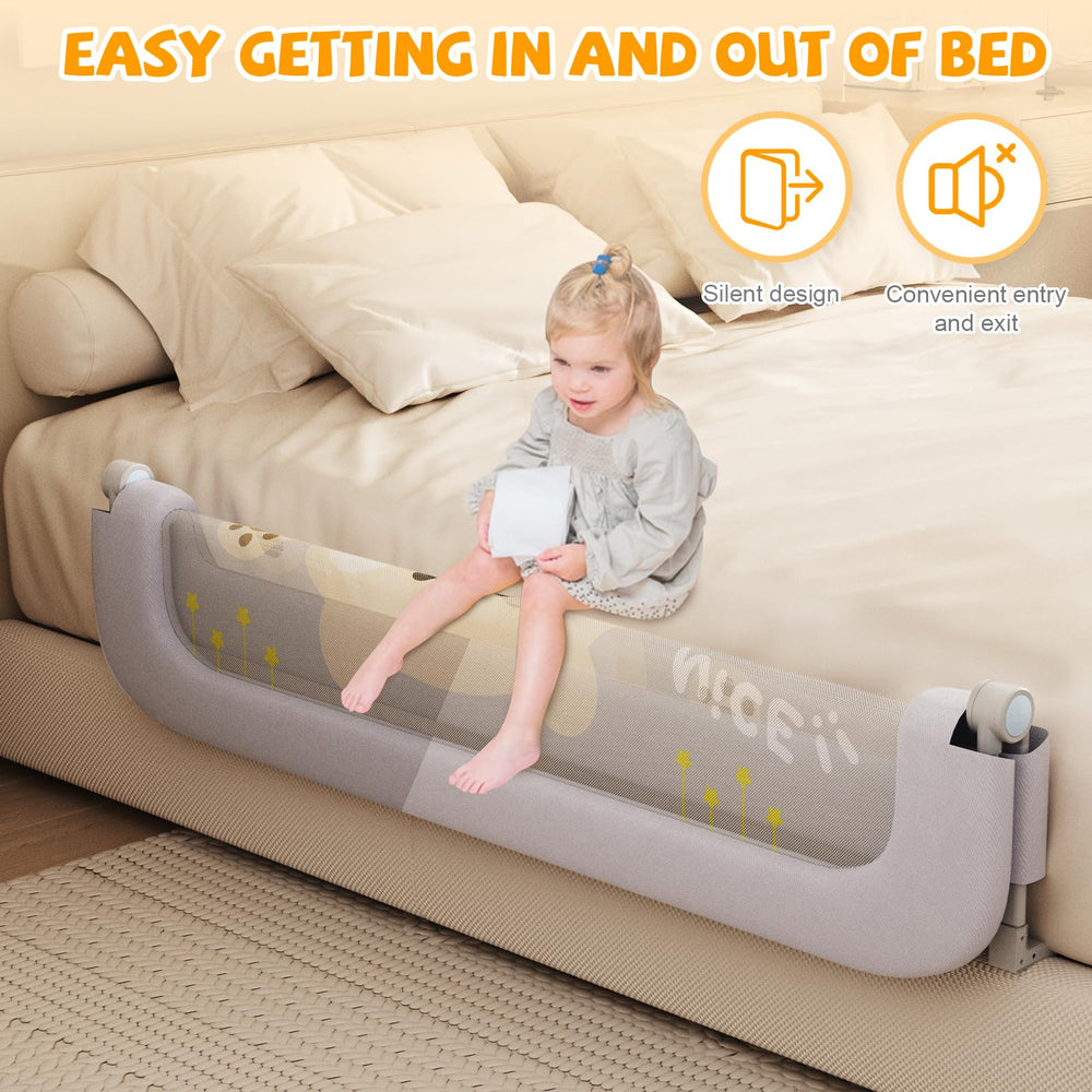 Abdtech swing-down feature eases getting in and out of bed.