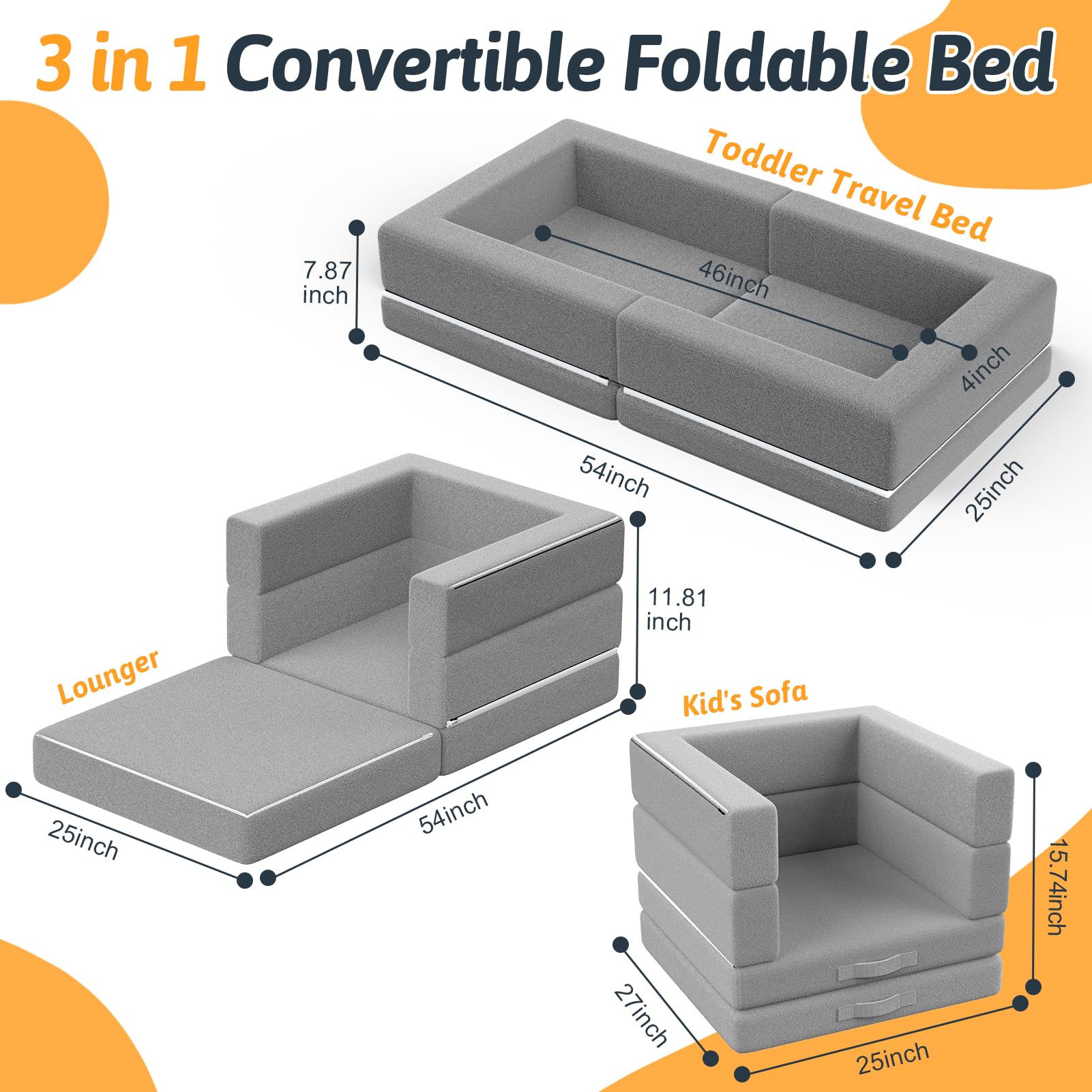 Abdtech toddler bed opens with no assembly for easy setup.