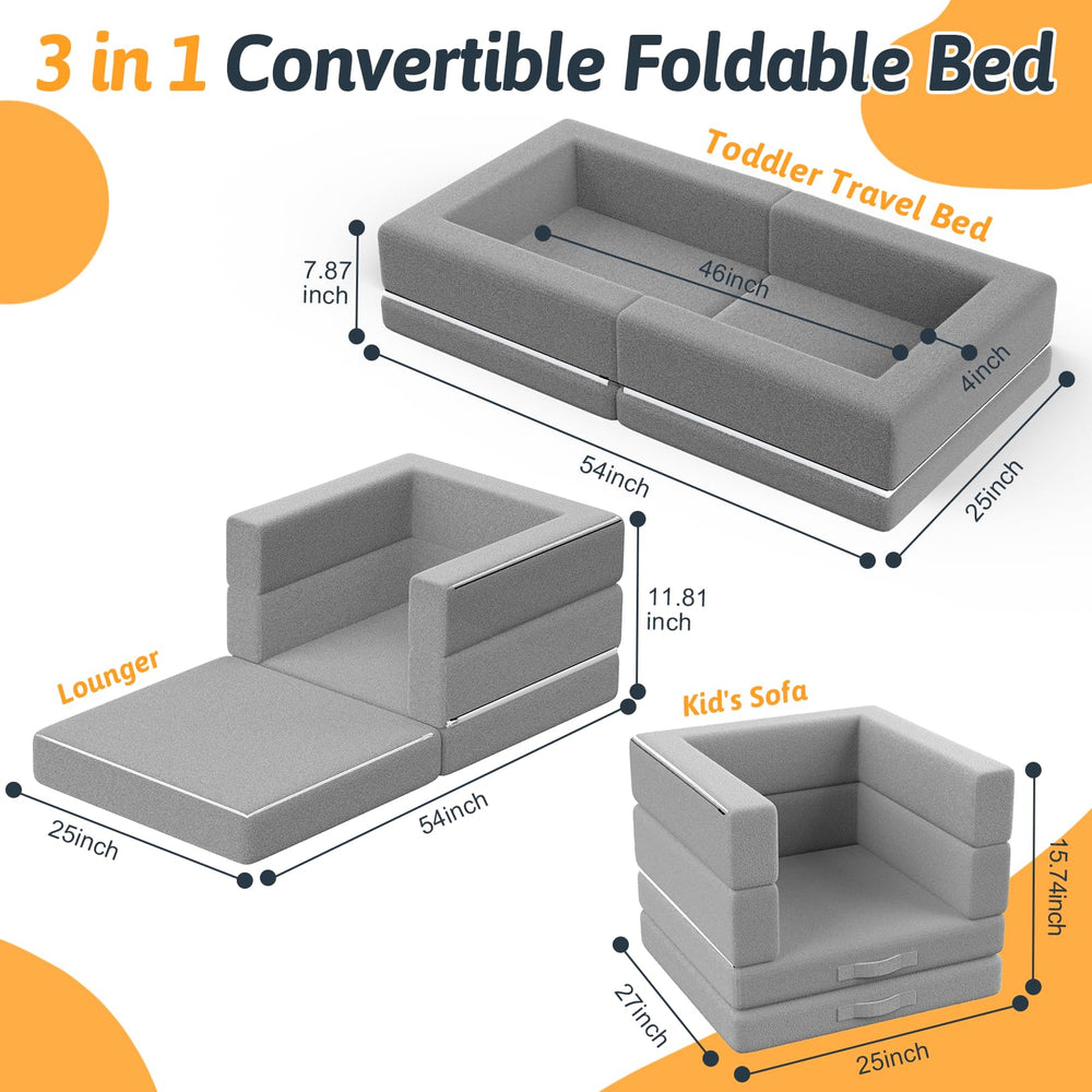Abdtech toddler bed opens with no assembly for easy setup.