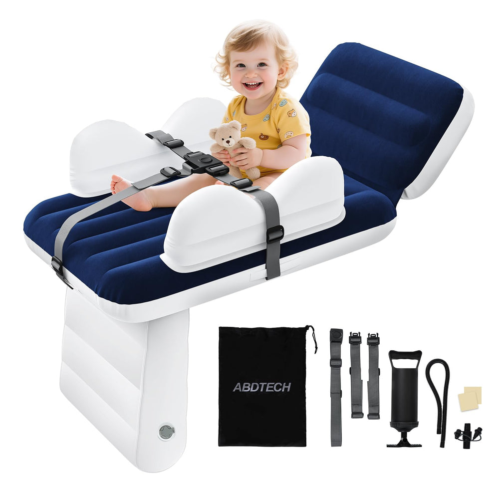 Abdtech inflatable toddler airplane bed assembly demonstrates quick setup for travel