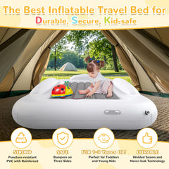 Abdtech kids travel bed with side bumpers for safety