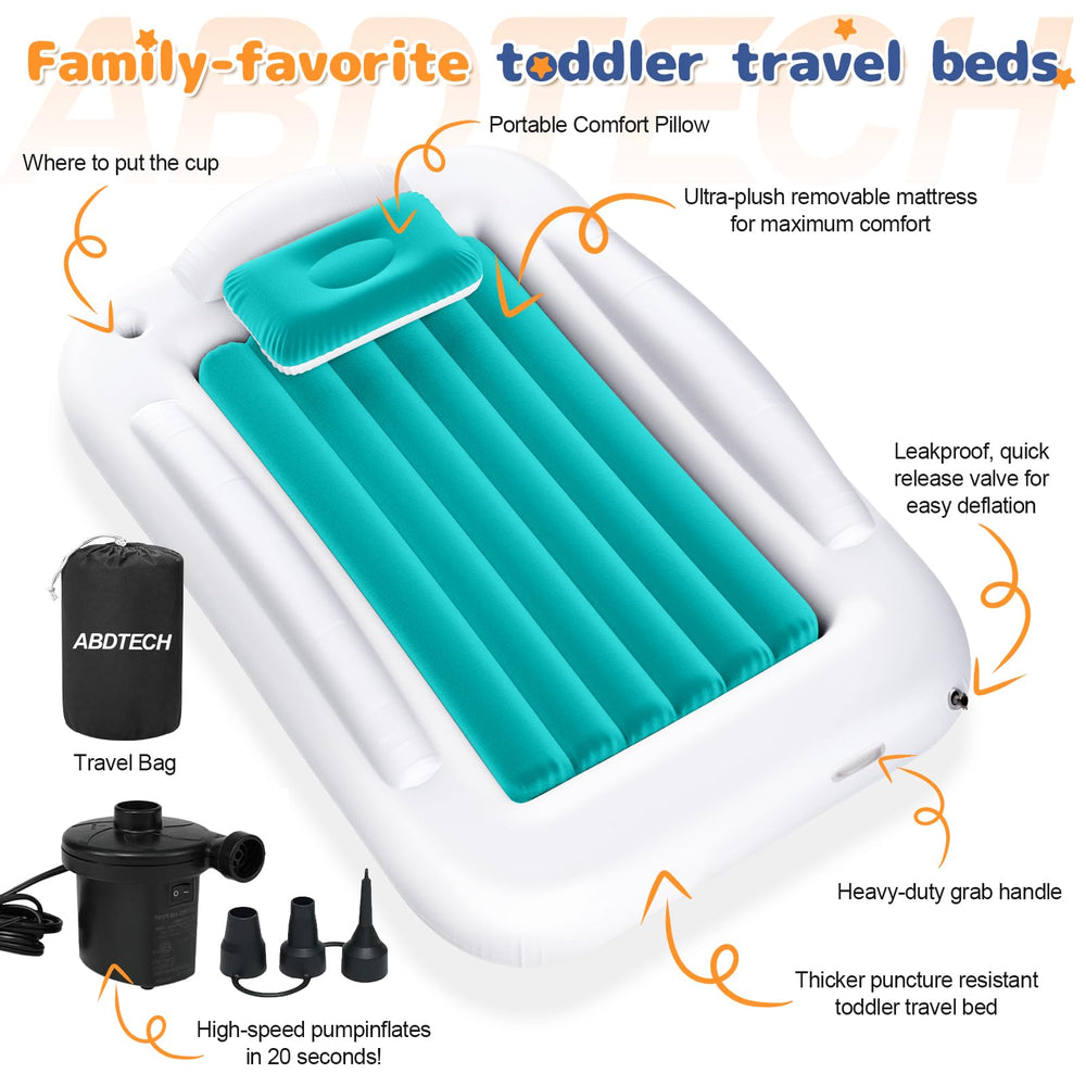Abdtech lightweight toddler bed at 6.7 pounds for portability.
