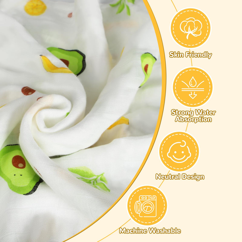 Abdtech four-pack swaddle blankets used as nursing towels and burp cloths