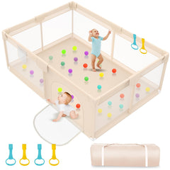 Abdtech playpen apricot large play area keeps babies safe while exploring