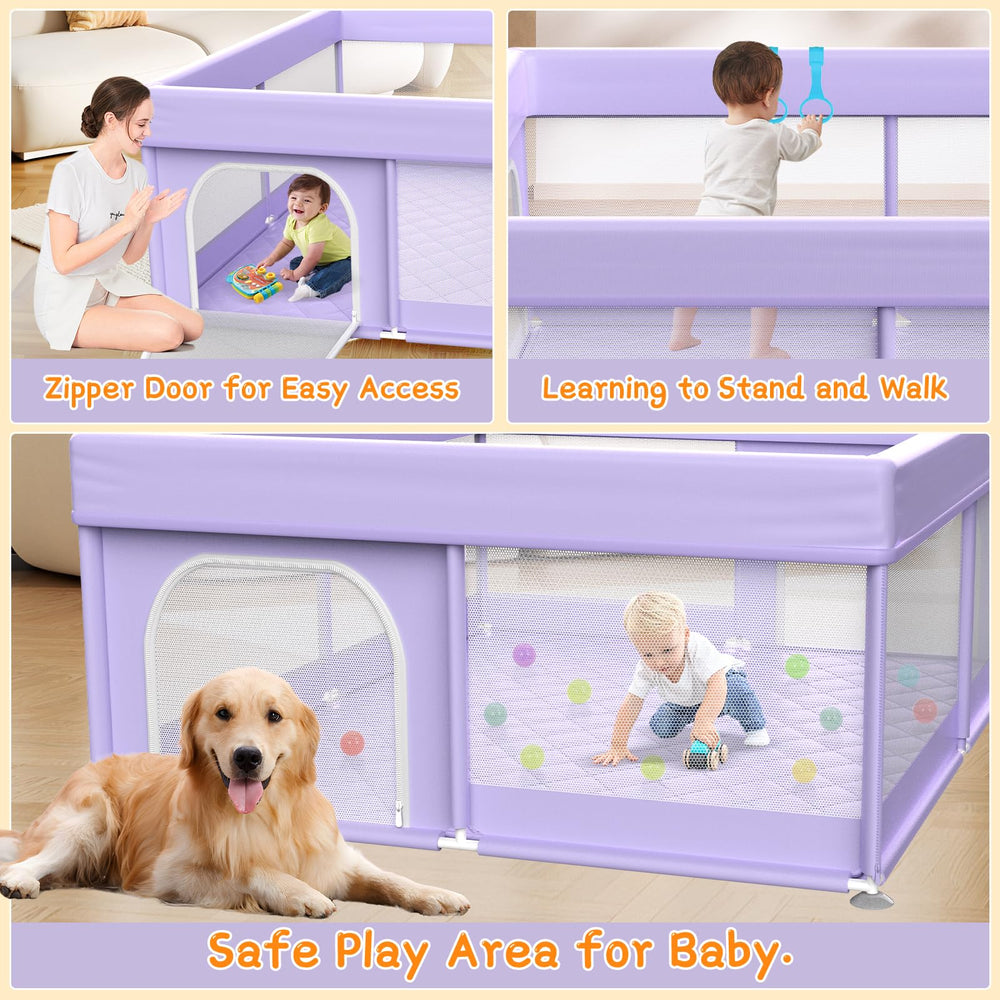 Abdtech playpen has detachable handles to support early walking.