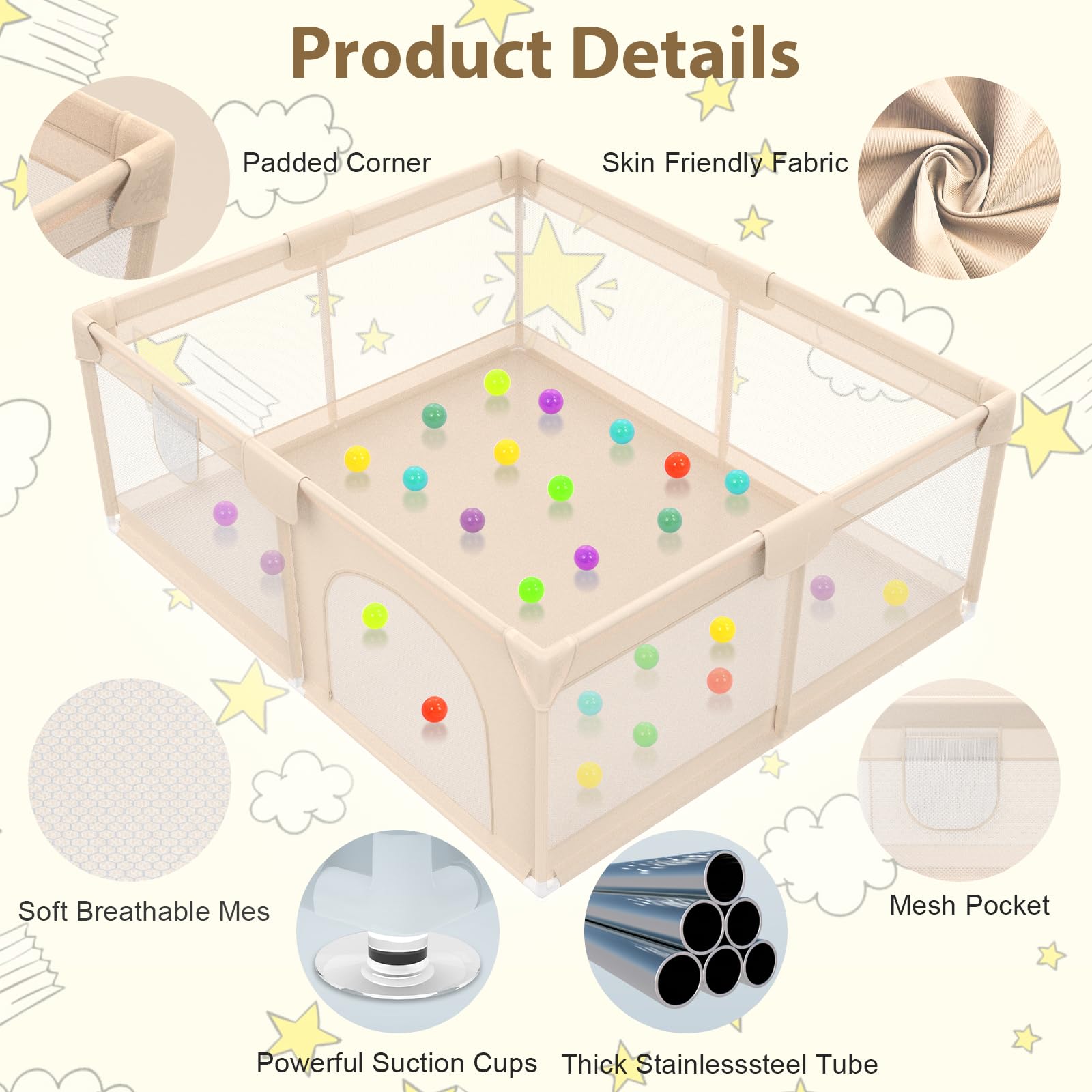Abdtech Playpen fabric color variation shown to match spaces