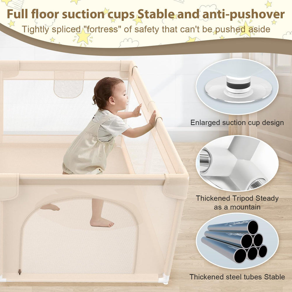 Abdtech Playpen features outer pocket, pull ring, and door for convenience