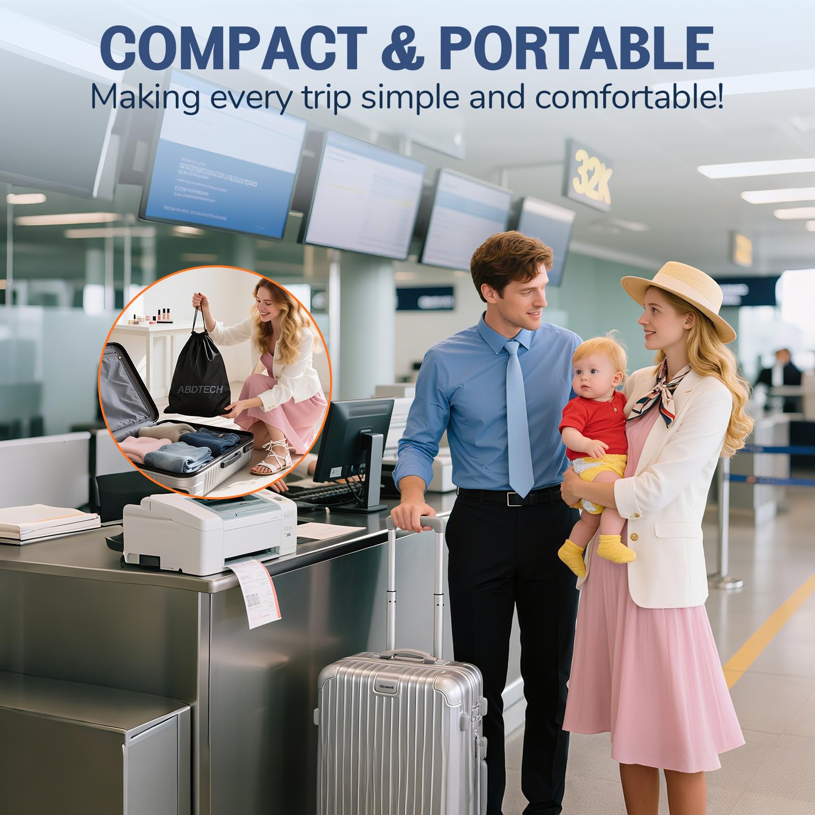 Abdtech portable design folds compactly for easy packing