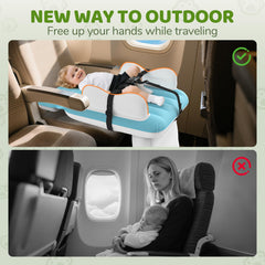 Abdtech inflatable toddler airplane bed cup holder keeps drinks secure during travel.