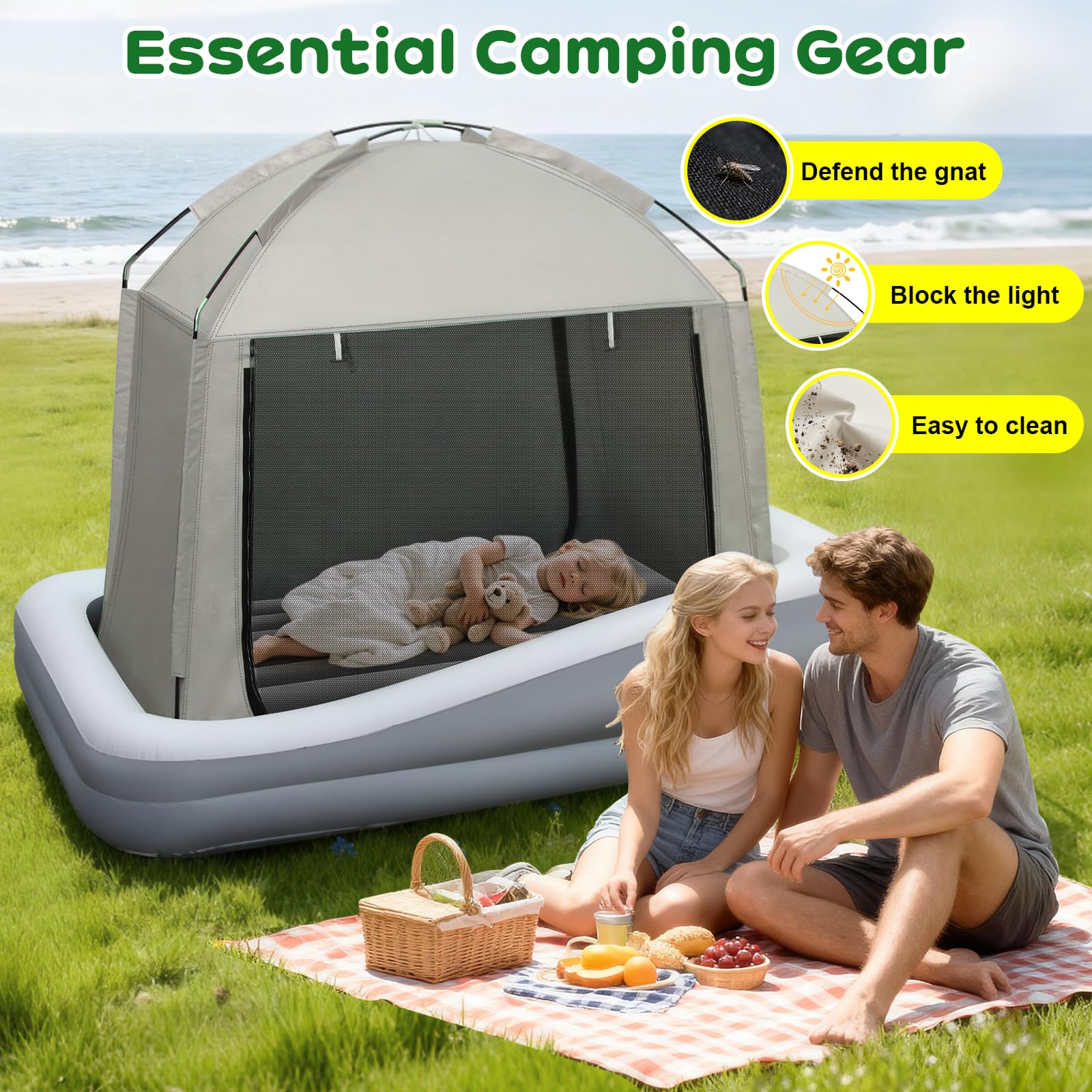 Abdtech inflatable bed with eight inch safety walls for secure sleep