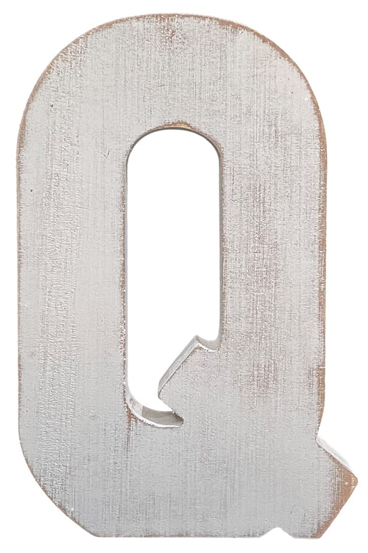 ABELOTS Q monogram wall letter adds rustic charm to nurseries.