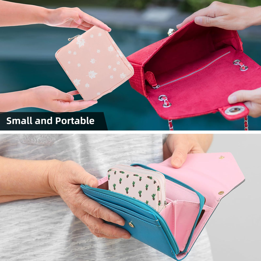 Abeillo compact cosmetics organizer fits lipsticks and mirrors inside.