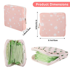 Abeillo period bag compact 5x5x2 inches stores pads neatly on the go.