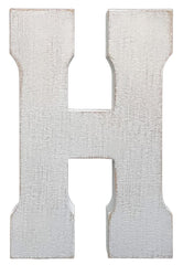 ABELOTS large wood distressed white wash letter, front view for rustic room decor