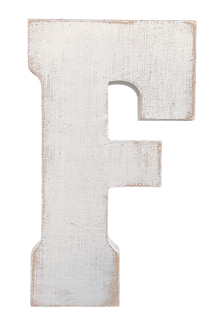 ABELLOTS large wooden alphabet wall decor F with distressed finish adds rustic wall charm.