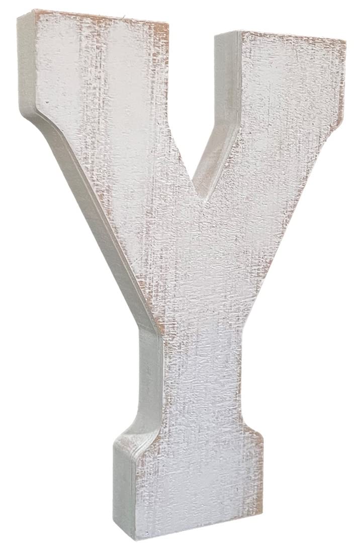 ABELOTS distressed letter Y wall decor for versatile room accents.