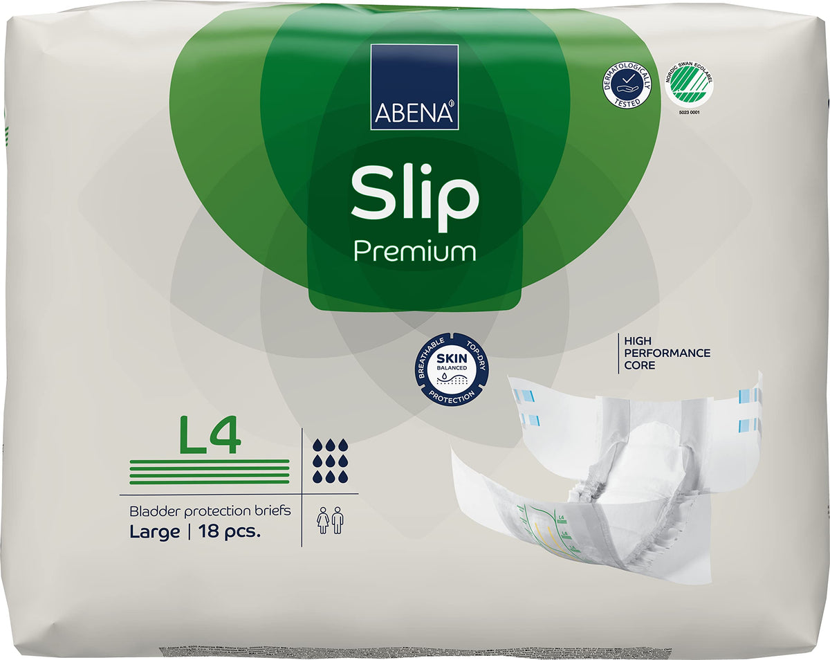 Abena Slip Premium L4 pack front view for reliable all-day protection