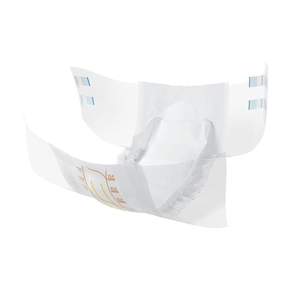 Abena Slip Premium XL4 repositionable tapes for a customizable fit.