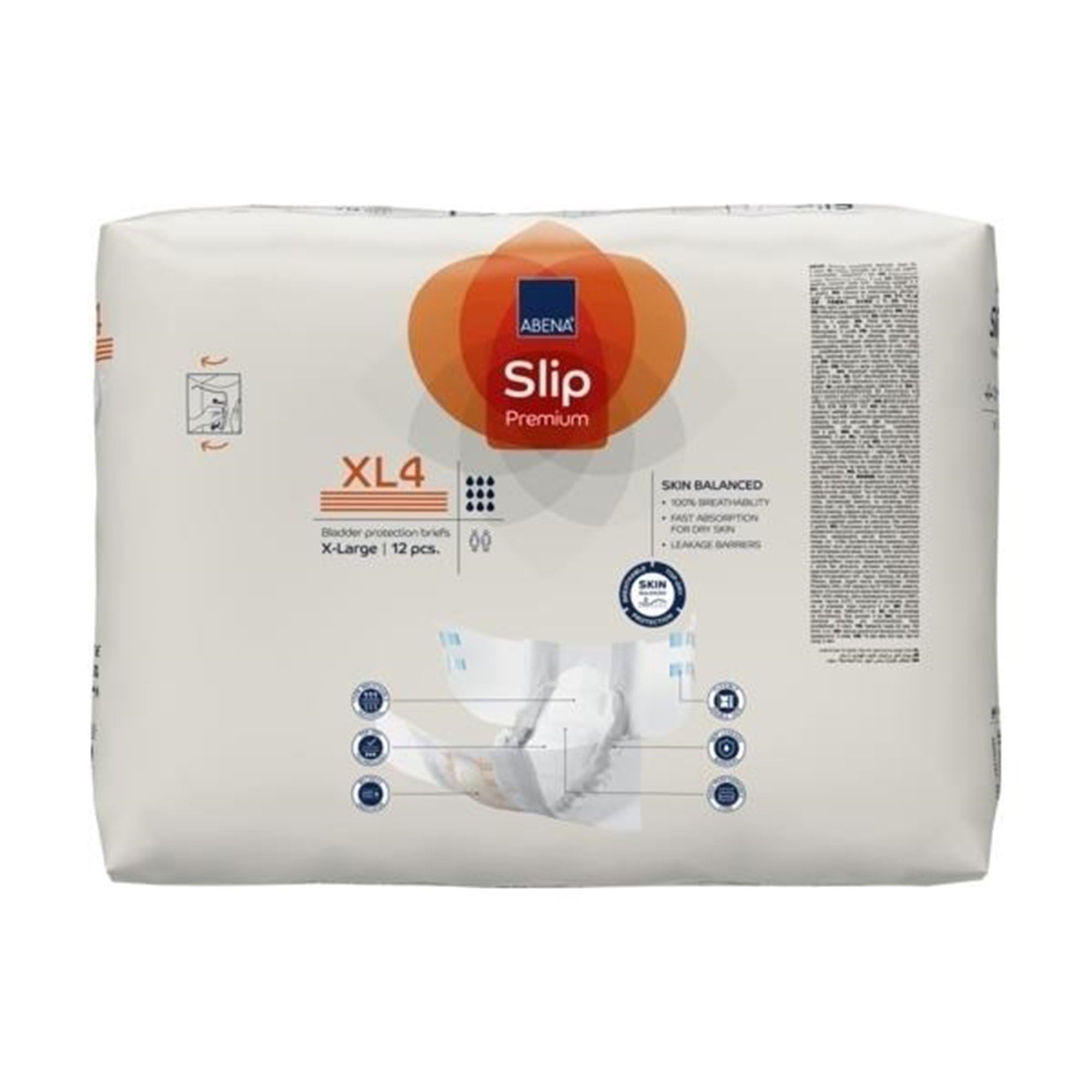 Abena Slip Premium XL4 wetness indicator helps monitor capacity.