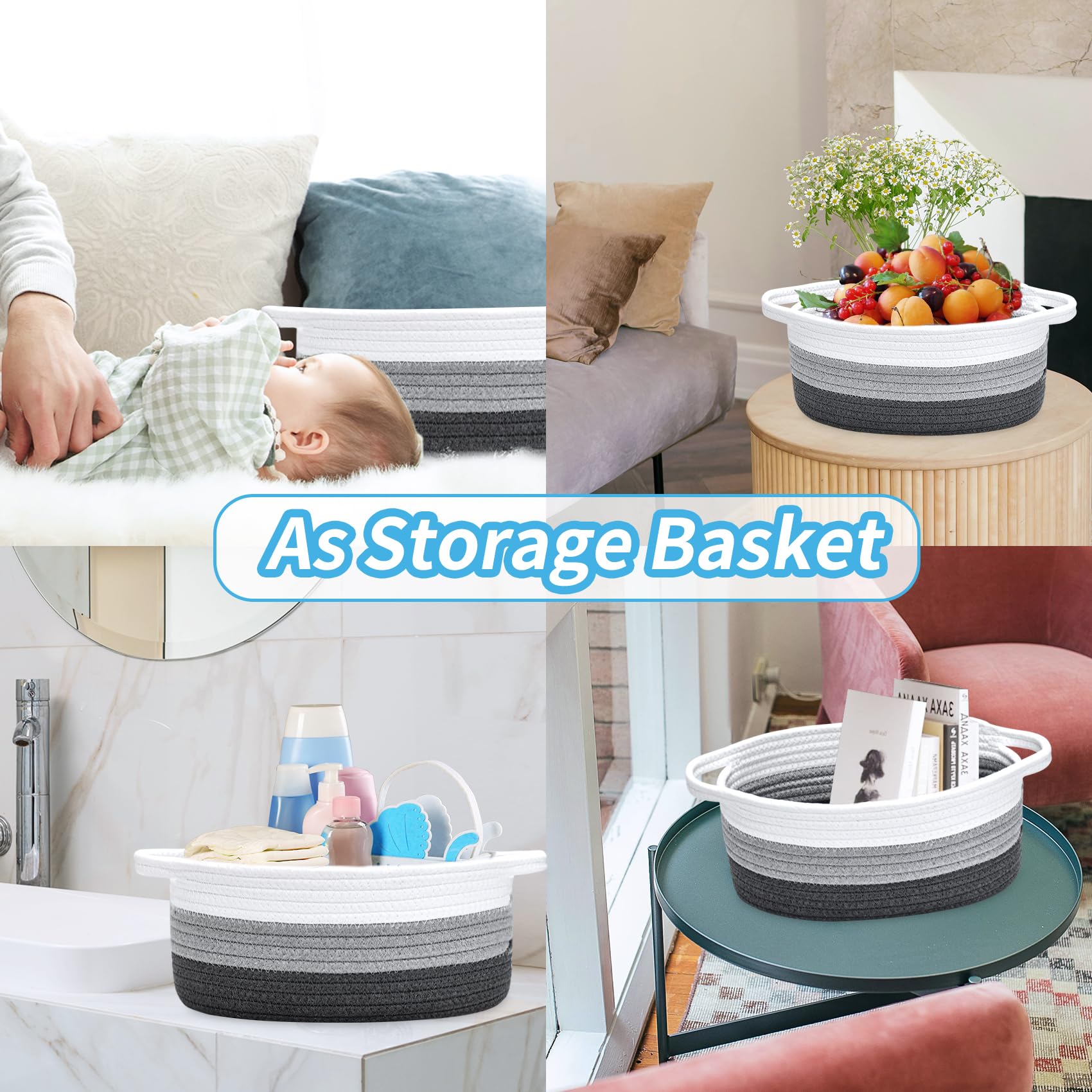 ABenkle bedside-table decor basket keeping small items organized