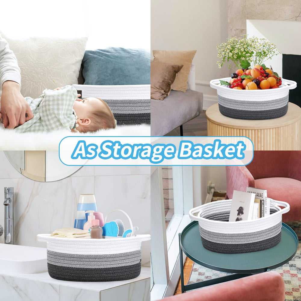 ABenkle bedside-table decor basket keeping small items organized