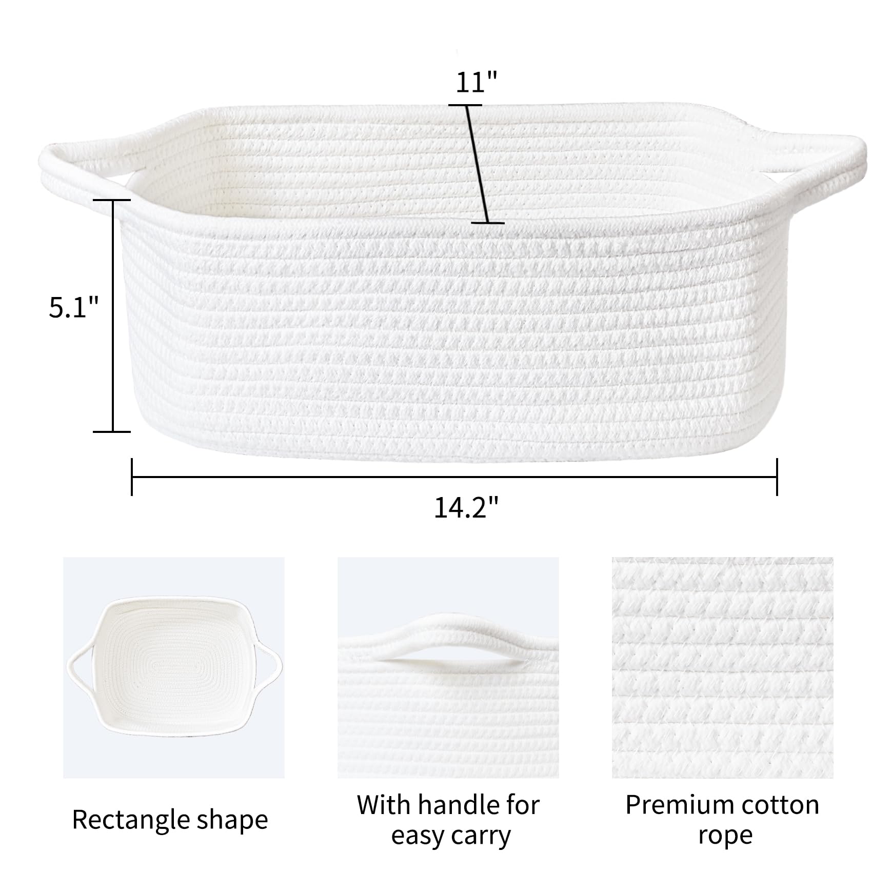 ABenkle compact storage basket shown on a shelf for versatile organization.