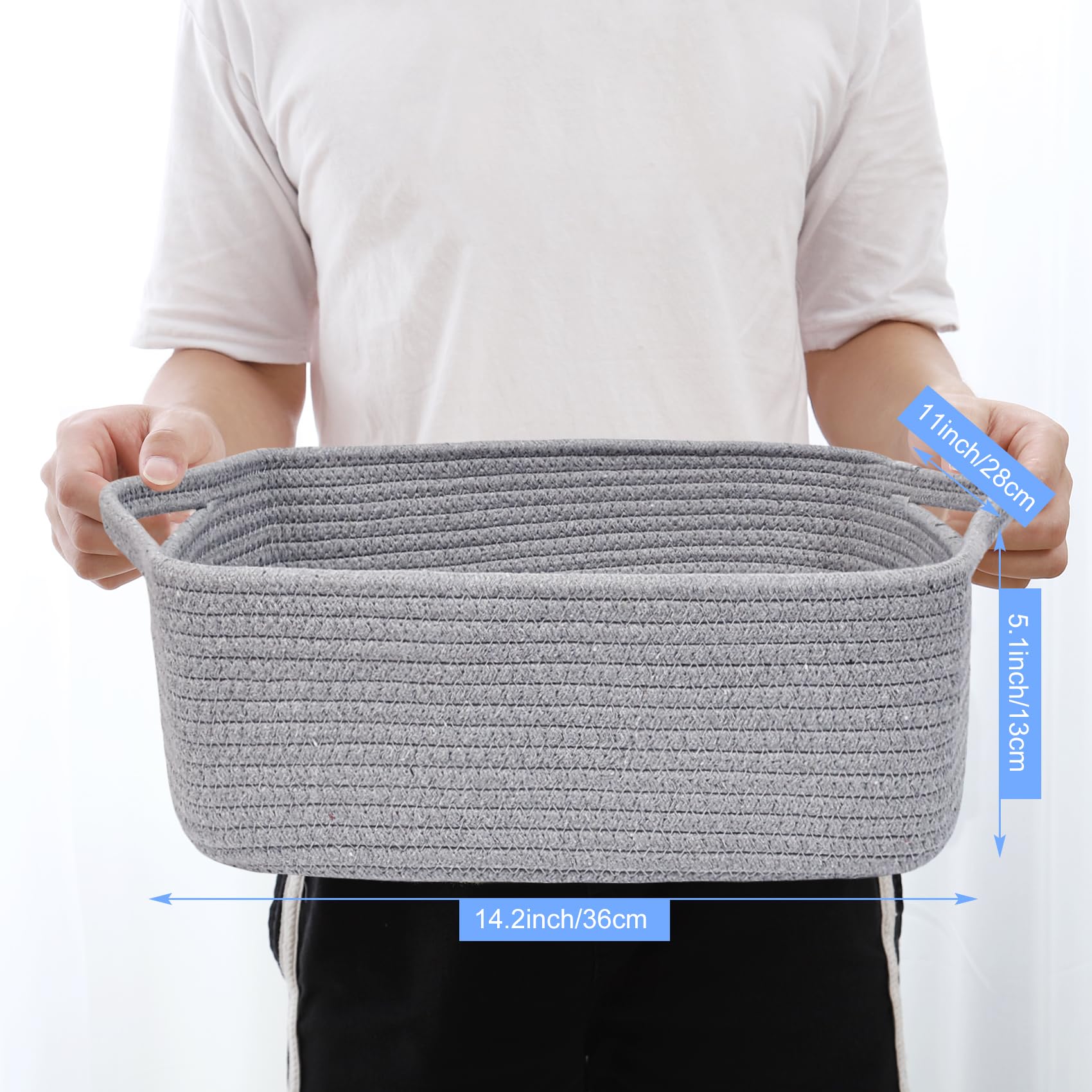 ABenkle cotton rope basket in nursery for safe, skin-friendly storage