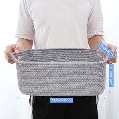 ABenkle cotton rope basket in nursery for safe, skin-friendly storage
