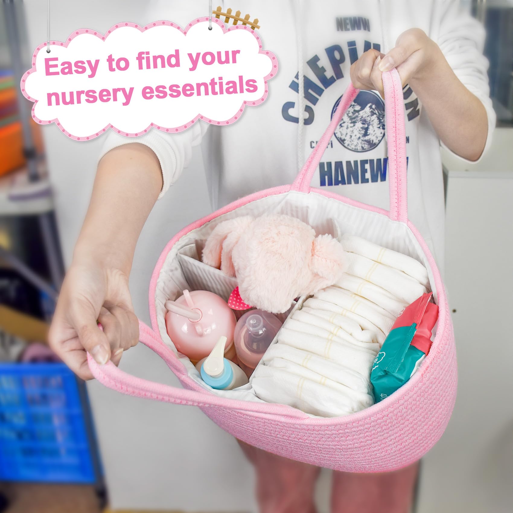 ABenkle diaper caddy portable design suits car trips and on-the-go use.