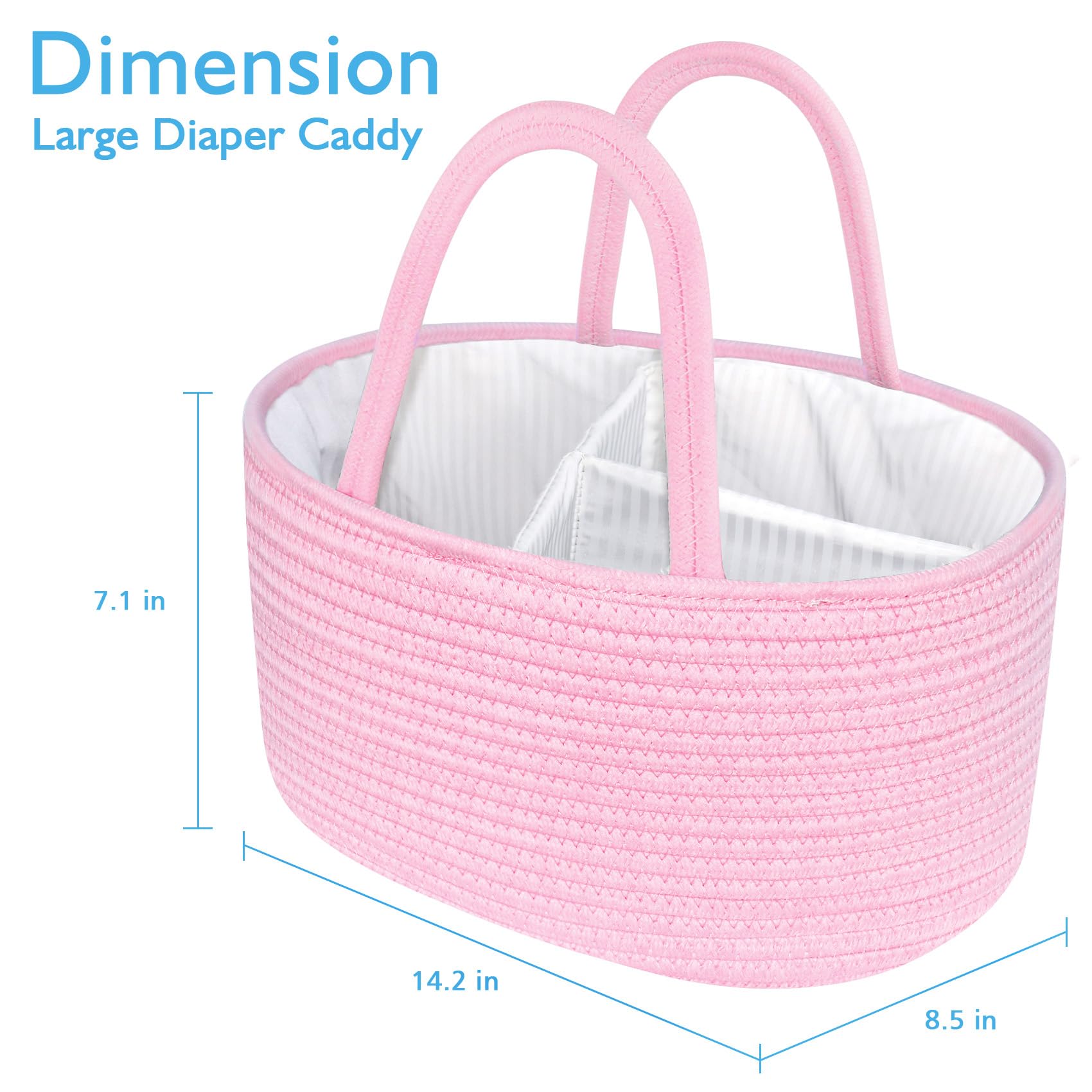 ABenkle diaper caddy side handle enables effortless transport around the nursery.