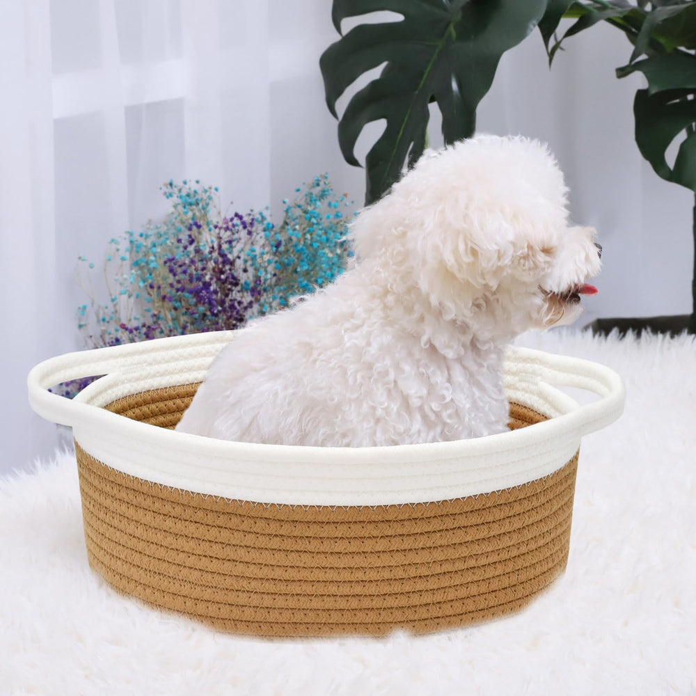 ABenkle dog cat storage basket ideal for cozy pet toys.