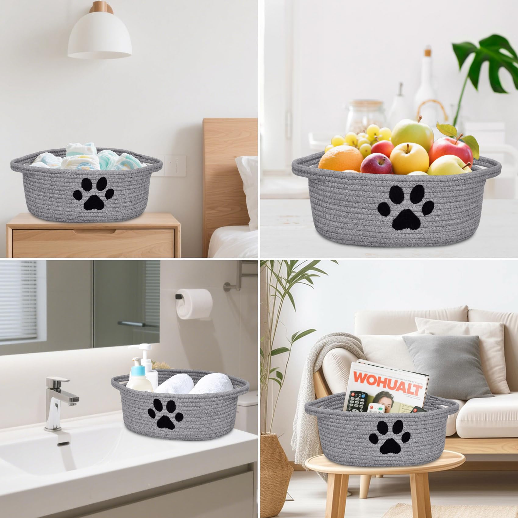 ABenkle gift-ready basket with paw motif suits baby showers and housewarmings