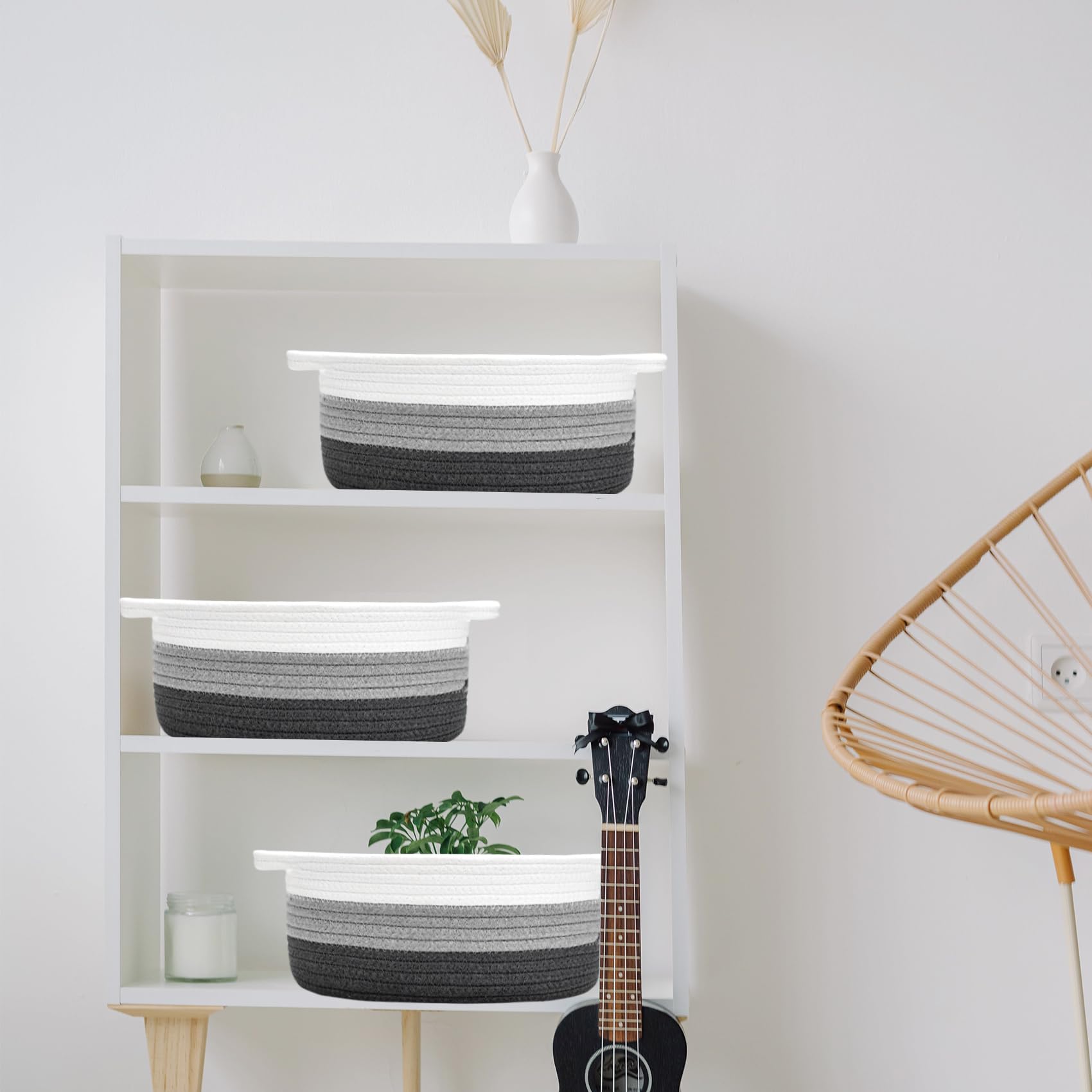 ABenkle decorative storage blends with living room decor