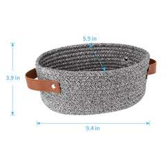 ABenkle mini cotton rope storage basket ideal for organizing compact essentials.