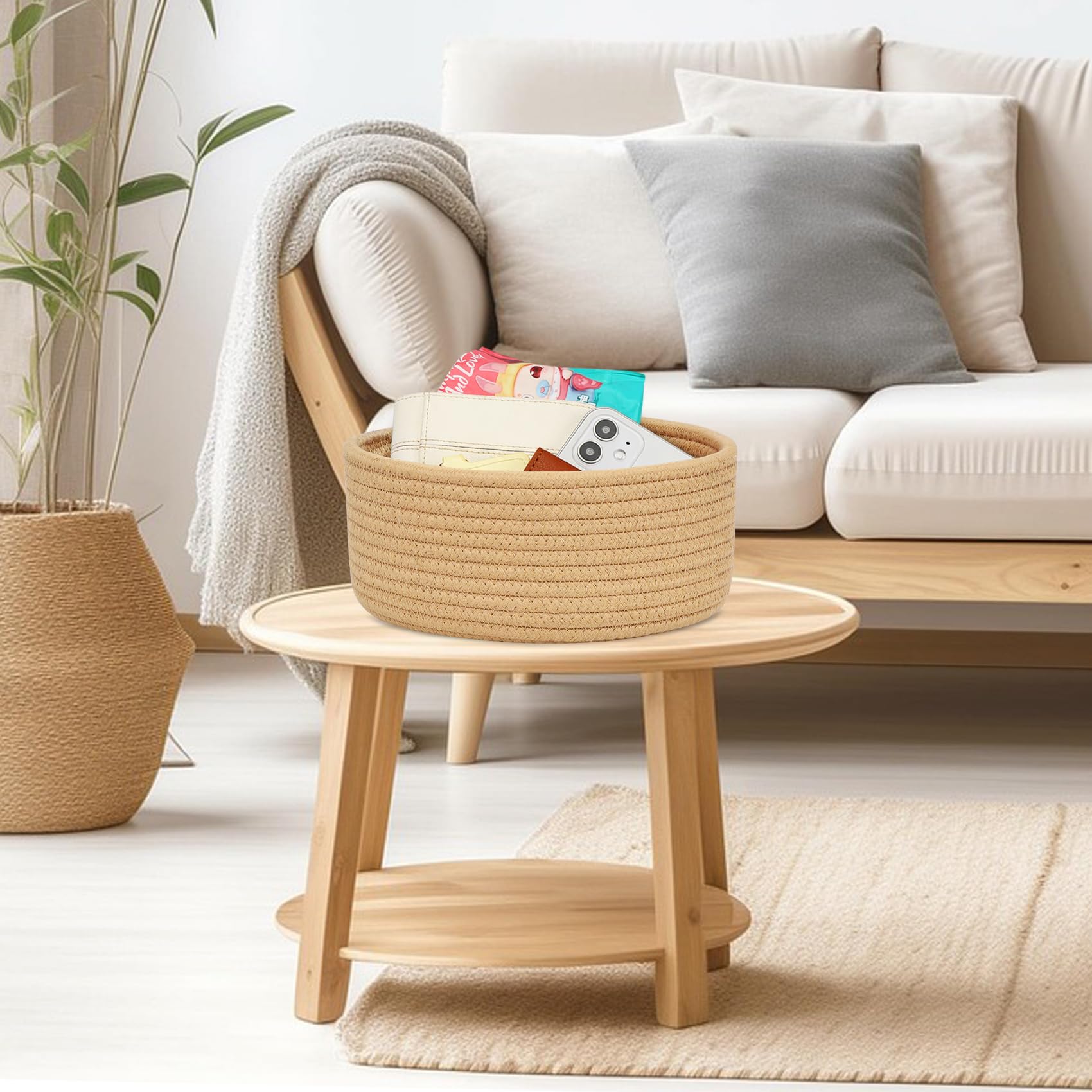 ABenkle mini desktop storage basket keeping pencils within reach