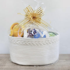 ABenkle Nursery basket cotton rope close-up highlights soft, durable weave.