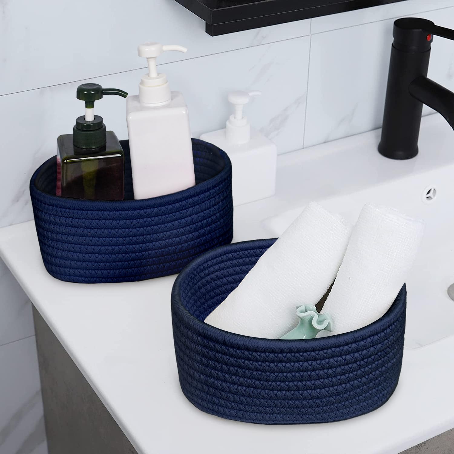 ABenkle nursery decor basket adds softness to kids' space